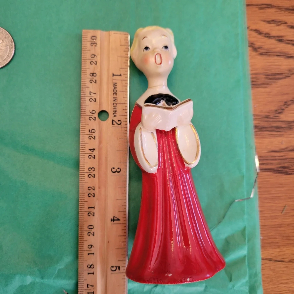 Vintage Christmas Caroler Choir Boy or Girl ~ MCM ~ Cute ~ With Repair See Notes